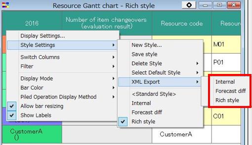 XML import and export